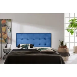Tête de lit - - Aster - Similicuir bleu - 115 cm - Design contemporain>Eccox