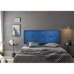 Eccox Tête de lit - - Cala - Similicuir bleu - 130 cm - Rembourrage en mousse HR* Tête De Lit