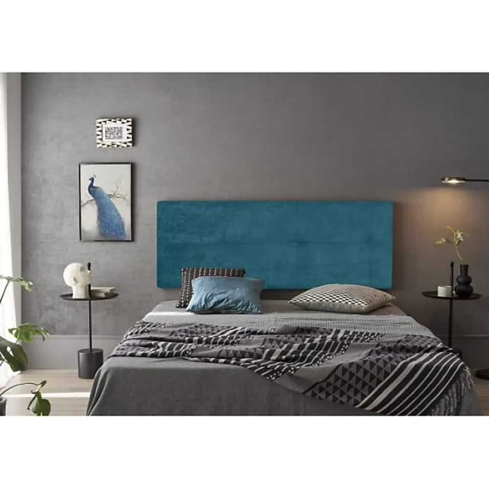 Tête de lit - - Cala - Tissu bleu - 170 cm - Rembourrage en mousse HR>Eccox Clearance