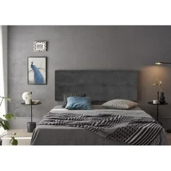 Tête de lit - - Cala - Tissu gris - 210 cm - Rembourrage en mousse HR>Eccox Outlet