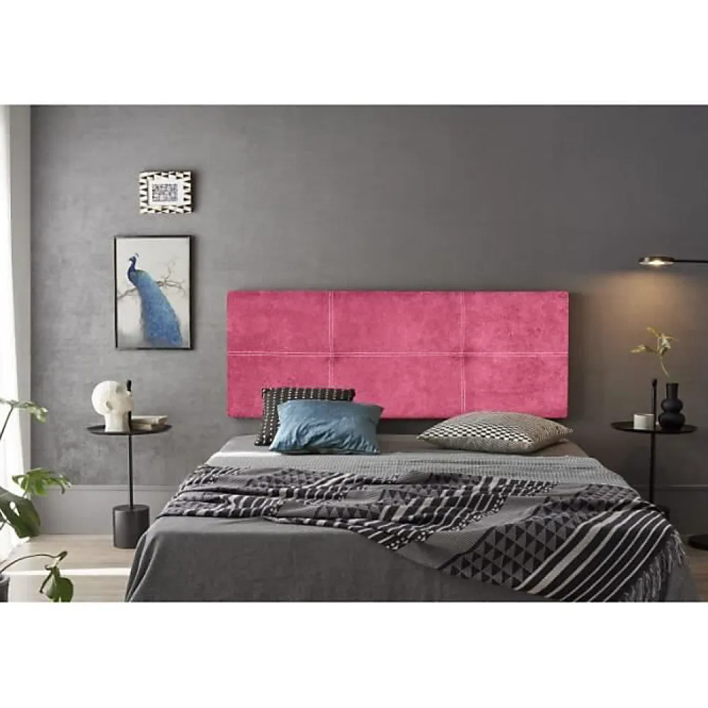 Tête de lit - - Dalia - Tissu Aqualine - Rose - 190 cm - Rembourrée>Eccox Best