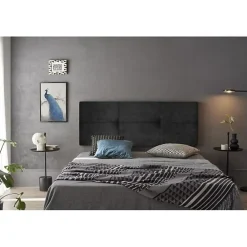 Eccox Tête de lit - - Dalia - Tissu Aqualine Noir - 160 cm - Rembourrée - Design contemporain* Tête De Lit