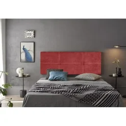 Tête de lit - - Dalia - Tissu Aqualine - Rouge - 130 cm - Rembourrée>Eccox New