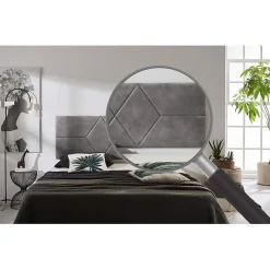 Eccox Tête de lit - - Deux Diamants - 152 x 57 x 5 cm - Tissu Anti-Tache - Couleur Gris* Tête De Lit