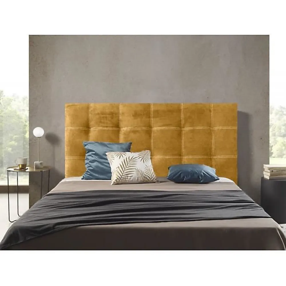 Eccox Tête de lit - - Iris 100 - Tissu antitache - Jaune - Design contemporain* Tête De Lit