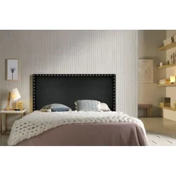 Tête de lit - - Lily - Similicuir noir - 130 cm - Design classique et élégant>Eccox Best