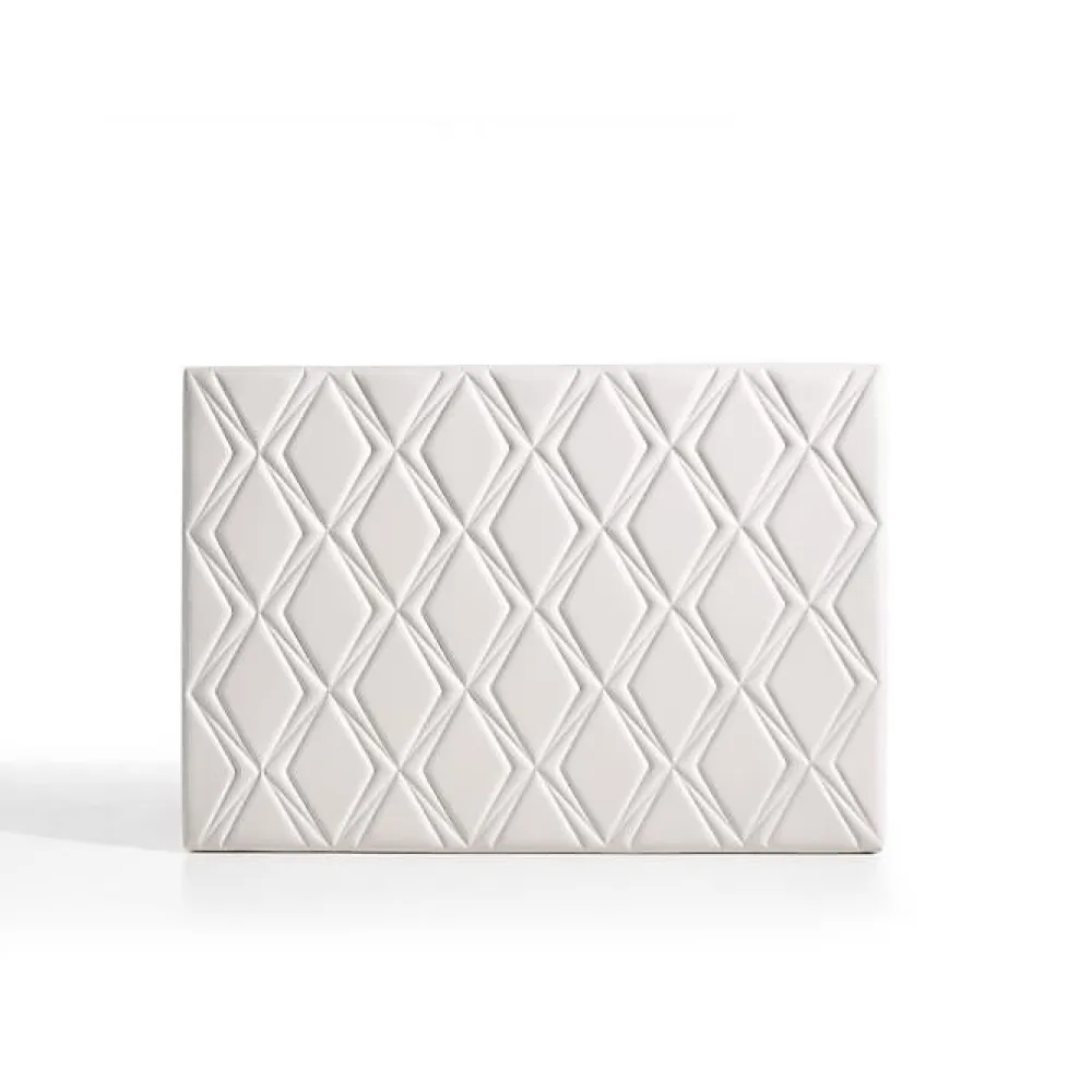 Tête de lit - - Rubi - Similicuir - 154x115x8 cm - Blanc cassé - Aquaclean>Eccox Best
