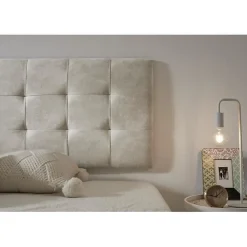 Eccox Tête de lit - - 112x57cm - Tissu Anti-Tache - Design Contemporain - Effet Granit Blanc Casse* Tête De Lit