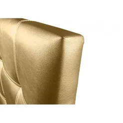 Eccox Tête de lit - Iris - Similicuir doré - 145 cm - Épaisseur 8 cm - Fabrication artisanale* Tête De Lit