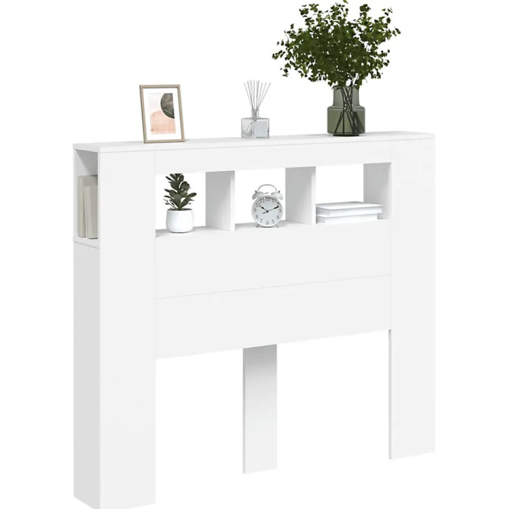 Vidaxl Tête de lit à LED blanc 120x18,5x103,5 cm bois d'ingénierie* Tête De Lit