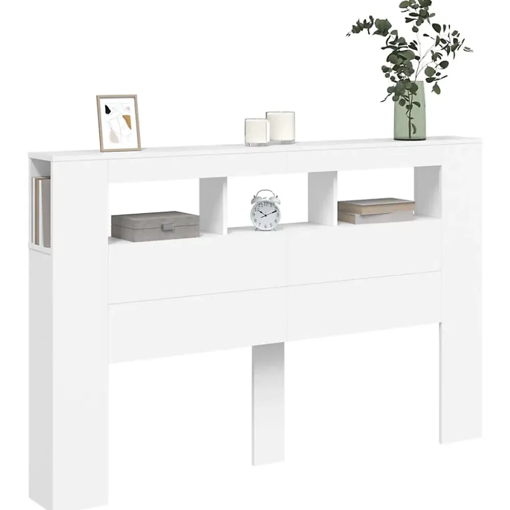 Vidaxl Tête de lit à LED blanc 160x18,5x103,5 cm bois d'ingénierie* Tête De Lit