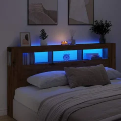 Tête de lit à LED chêne artisanal 200x18,5x103,5 cm>Vidaxl New