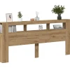 Vidaxl Tête de lit à LED chêne artisanal 220x18,5x103,5 cm* Tête De Lit