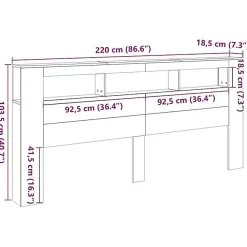 Vidaxl Tête de lit à LED chêne artisanal 220x18,5x103,5 cm* Tête De Lit