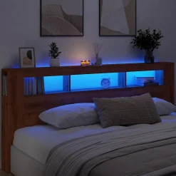 Vidaxl Tête de lit à LED chêne artisanal 220x18,5x103,5 cm* Tête De Lit
