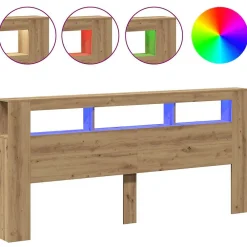 Vidaxl Tête de lit à LED chêne artisanal 220x18,5x103,5 cm* Tête De Lit