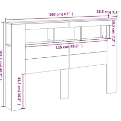 Vidaxl Tête de lit à LED chêne fumé 160x18,5x103,5cm bois d'ingénierie* Tête De Lit