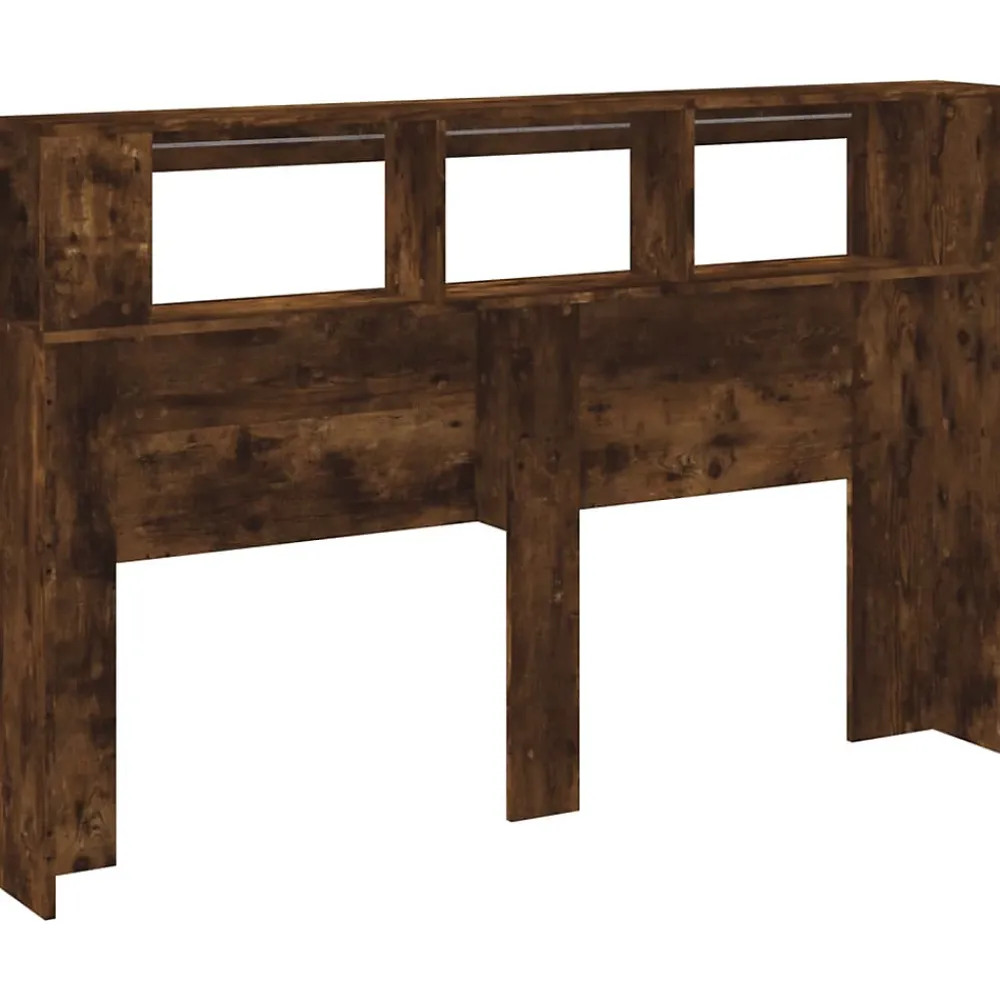 Vidaxl Tête de lit à LED chêne fumé 160x18,5x103,5cm bois d'ingénierie* Tête De Lit