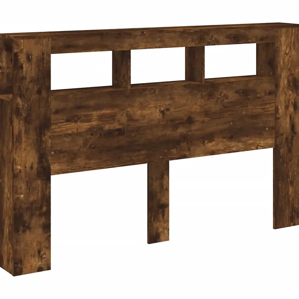 Vidaxl Tête de lit à LED chêne fumé 160x18,5x103,5cm bois d'ingénierie* Tête De Lit