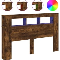 Vidaxl Tête de lit à LED chêne fumé 160x18,5x103,5cm bois d'ingénierie* Tête De Lit