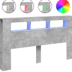 Tête de lit à LED gris béton 180x18,5x103,5cm bois d'ingénierie>Vidaxl Discount