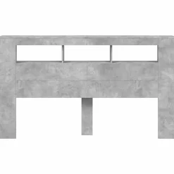 Tête de lit à LED gris béton 180x18,5x103,5cm bois d'ingénierie><noscript><img width=