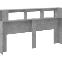 Tête de lit à LED gris béton 180x18,5x103,5cm bois d'ingénierie><noscript><img width=