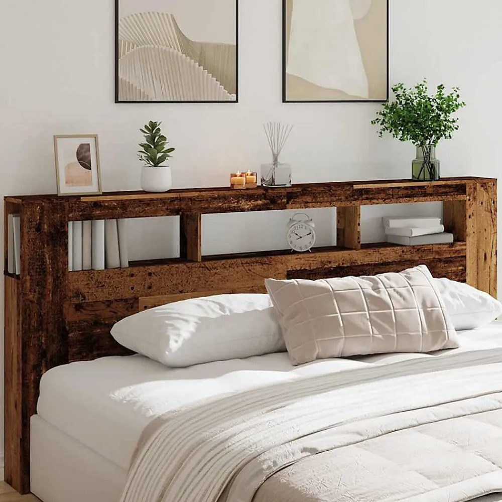 Tête de lit à LED vieux bois 220x18,5x103,5cm bois d'ingénierie>Vidaxl Clearance