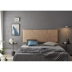 Eccox Tête de lit 120 Mur Brique Tissu Anti-Tache 152x57x5cm Camel Clair.* Tête De Lit
