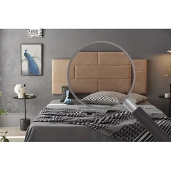 Eccox Tête de lit 120 Mur Brique Tissu Anti-Tache 152x57x5cm Camel Clair.* Tête De Lit