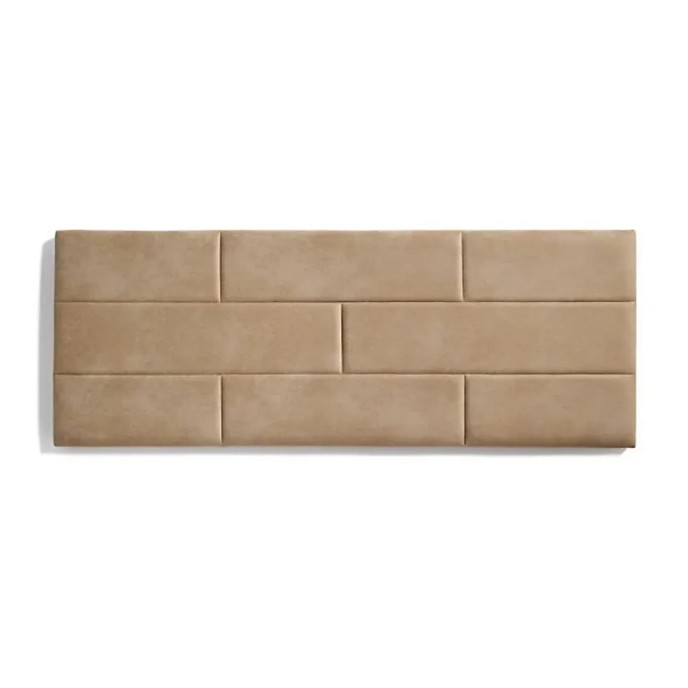 Eccox Tête de lit 160 Mur Brique Tissu Anti-Tache 162x57x5cm Camel Clair.* Tête De Lit