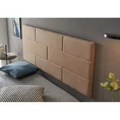 Eccox Tête de lit 80 Mur de Briques Tissu Anti-Tache 112x57x5cm Camel Clair.* Tête De Lit