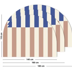 99Deco Tête de lit - Rythmo - intissé 225g/m² - pré-encollé - Bleu - 110x180cm* Tête De Lit