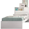 Tête de lit + structure de lit en bois coloris blanc - Longueur 218 x Profondeur 97,50 x Hauteur 95 cm>Pegane New