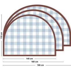 99Deco Tête de lit - Vichy - intissé 225g/m² - pré-encollé - Bleu - 110x160cm* Tête De Lit