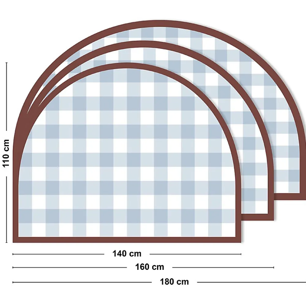 99Deco Tête de lit - Vichy - intissé 225g/m² - pré-encollé - Bleu - 110x160cm* Tête De Lit
