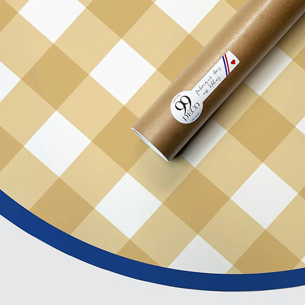 99Deco Tête de lit - Vichy - intissé 225g/m² - pré-encollé - Jaune - 110x160cm* Tête De Lit