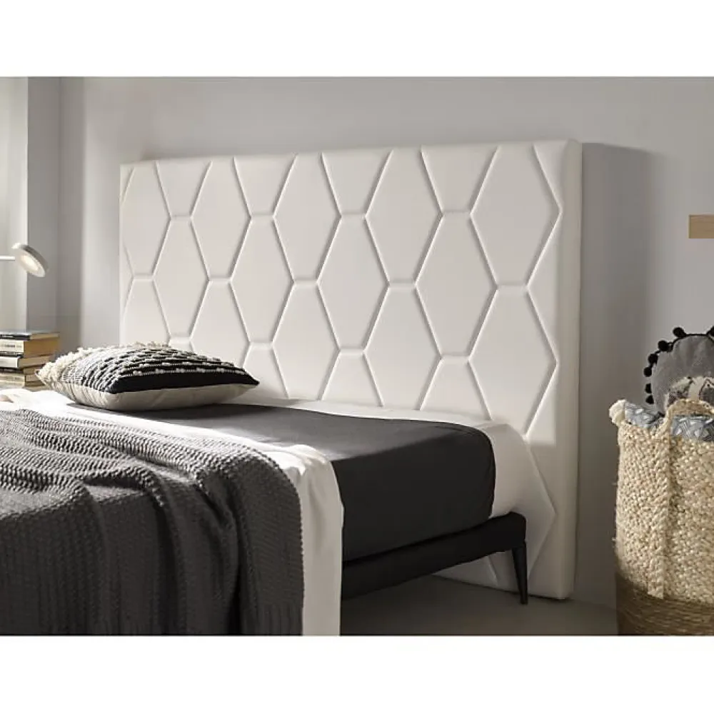 Eccox Tête de lit Agata en similicuir blanc pour lit 80 115x115x8.* Tête De Lit
