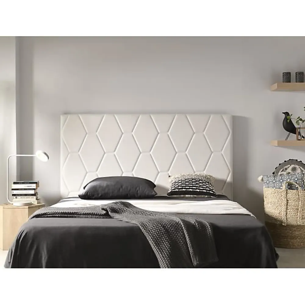 Eccox Tête de lit Agata en similicuir blanc pour lit 80 115x115x8.* Tête De Lit