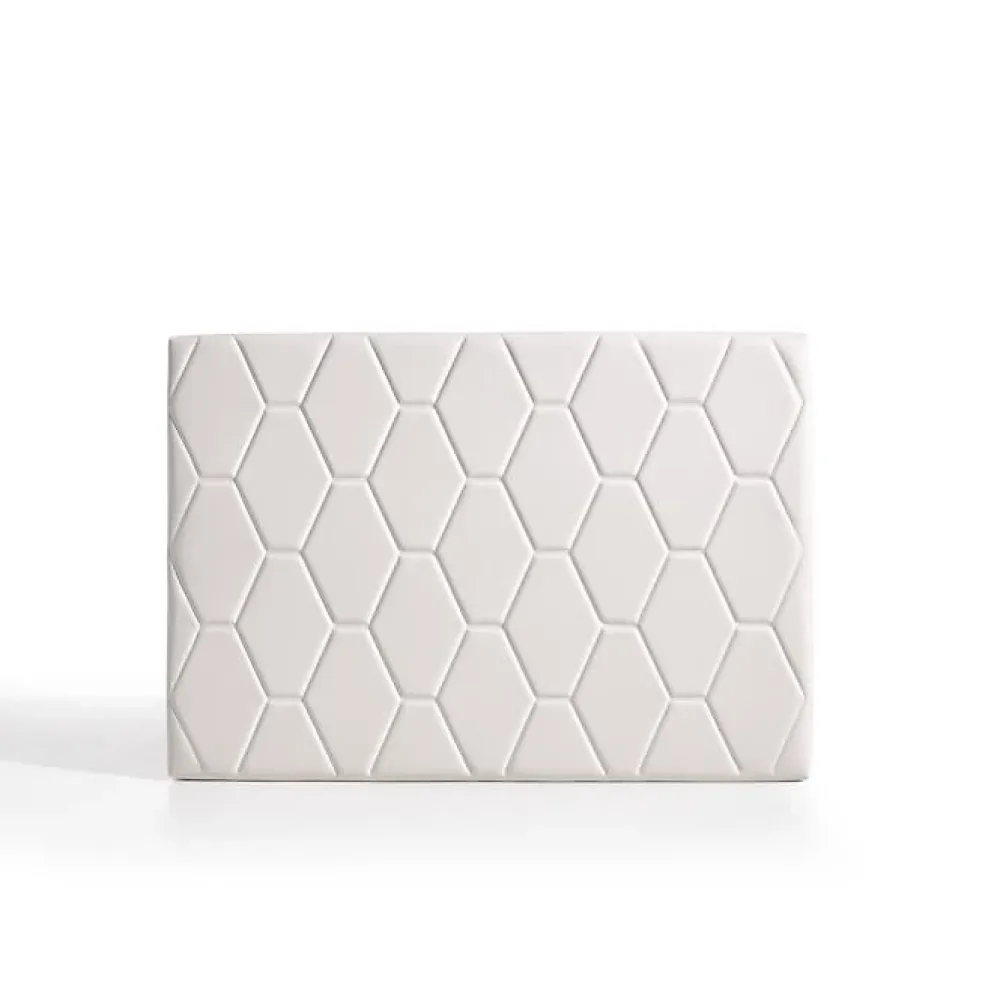 Eccox Tête de lit Agata en similicuir blanc pour lit 110 115x115x8.* Tête De Lit