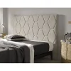 Eccox Tête de lit Agata en tissu gris blanc lit 80 115x115x8.* Tête De Lit