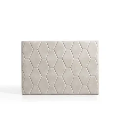 Eccox Tête de lit Agata en tissu gris blanc lit 80 115x115x8.* Tête De Lit