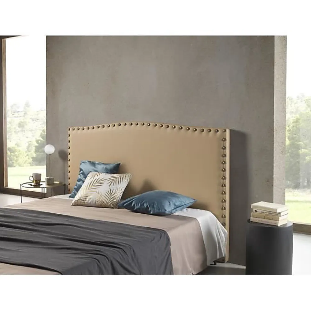 Eccox Tête de lit Ambar en similicuir camel pour lit 135 154x115x8.* Tête De Lit