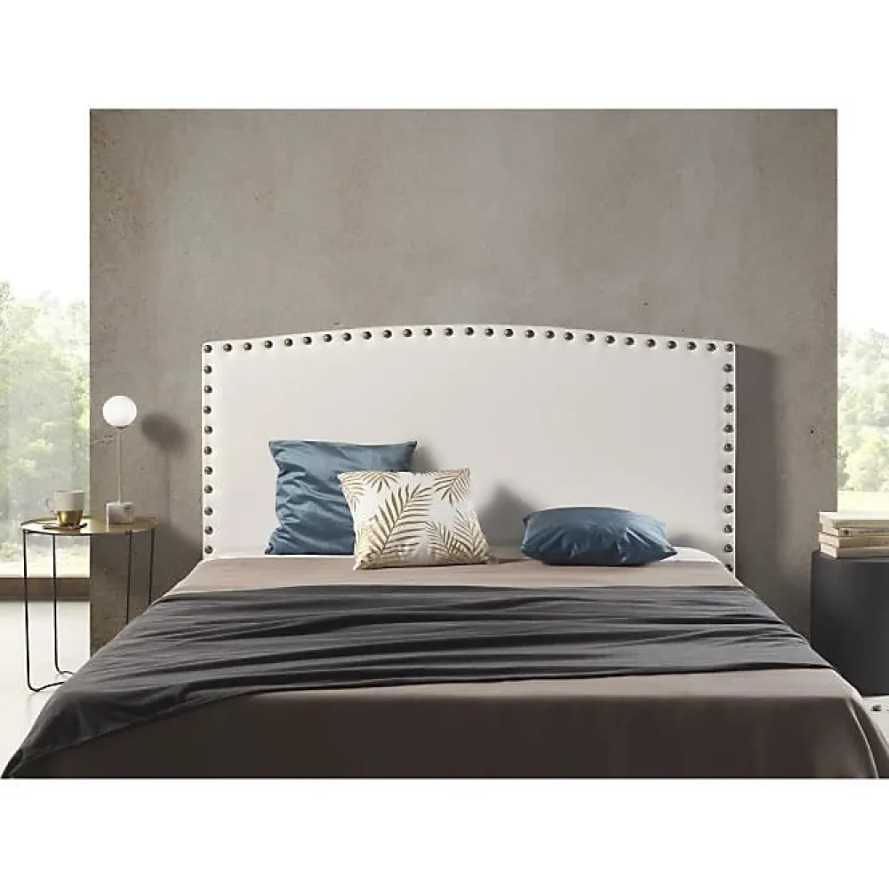 Eccox Tête de lit Ambar en similicuir blanc pour lit 80 115x115x8.* Tête De Lit