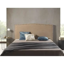 Tête de lit Ambar en tissu camel pour lit 105115x115x8.>Eccox New