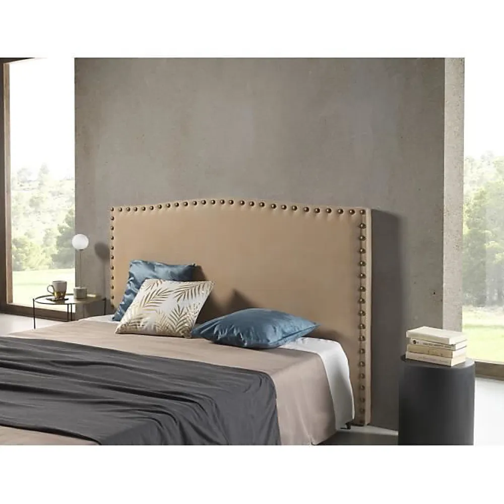 Tête de lit Ambar en tissu camel pour lit 80115x115x8.>Eccox Best