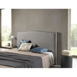 Eccox Tête de lit Ambar en tissu gris pour lit 105 115x115x8.* Tête De Lit
