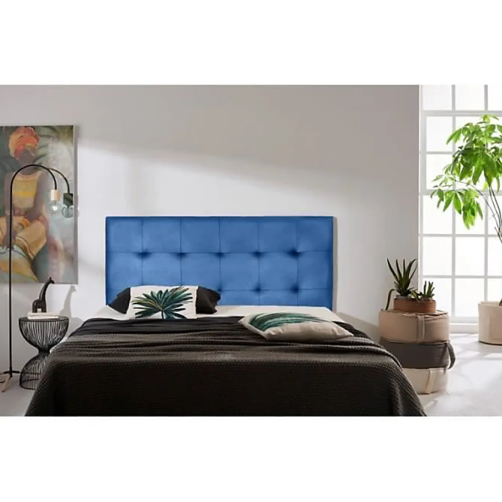 Tête de lit Aster en similicuir bleu 90>Eccox Discount