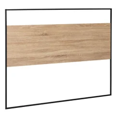 IDMarket Tête de lit avec fixations murales DETROIT 145 cm bois et métal noir design industriel* Tête De Lit