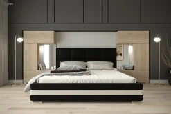 Azura Home Design Tête de lit avec rangement Armoire - pont de lit PANAMA 1/21S/M5 chêne sonoma 345-385x159cm* Tête De Lit